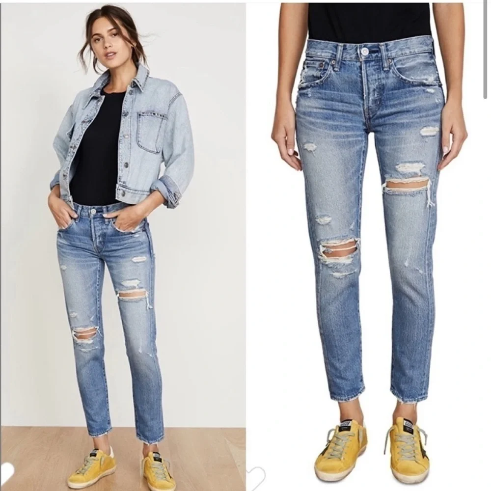 Moussy Bowie Tapered Jeans in Blue